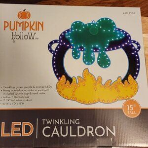 Pumpkin Hollow LED Twinkling Cauldron indoor or outdoor use